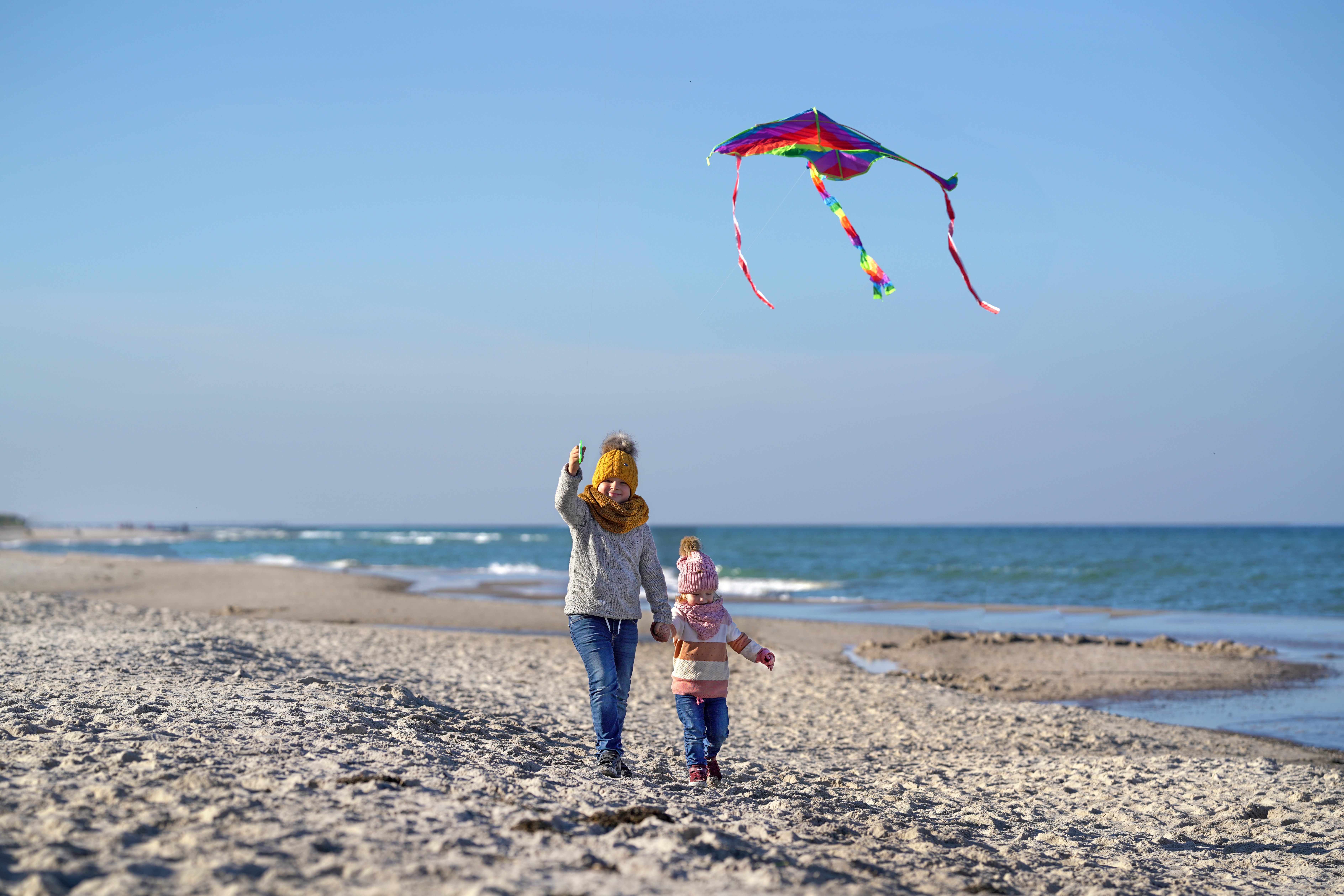 Vliegeren op het strand