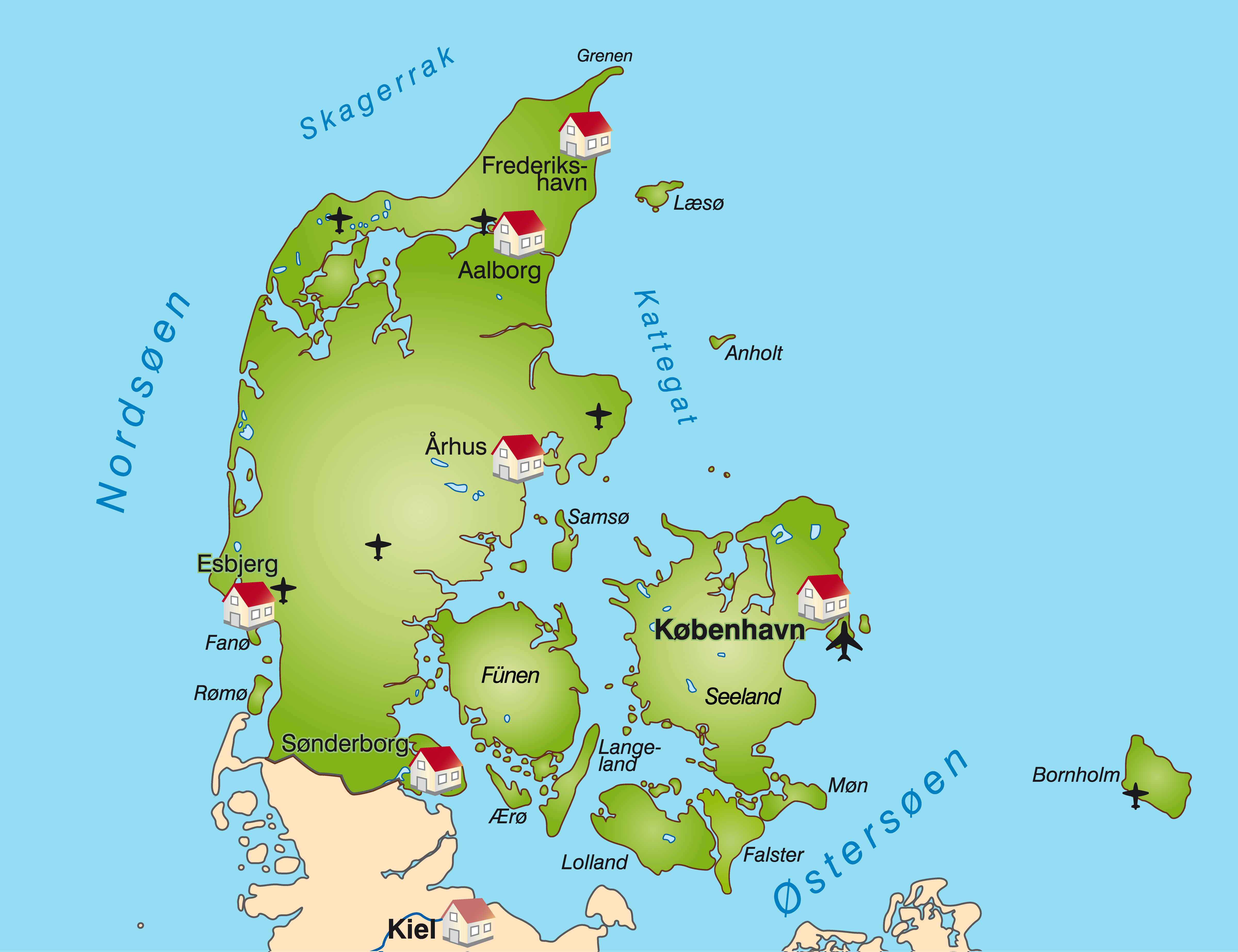 Kaart van Denemarken