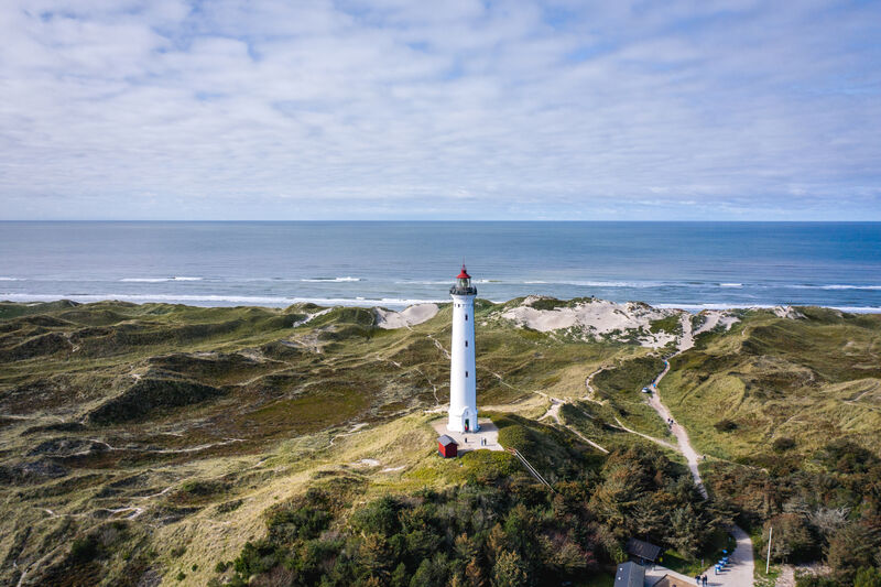 Lyngvig Fyr vuurtoren in de Noordjutlandse duinen