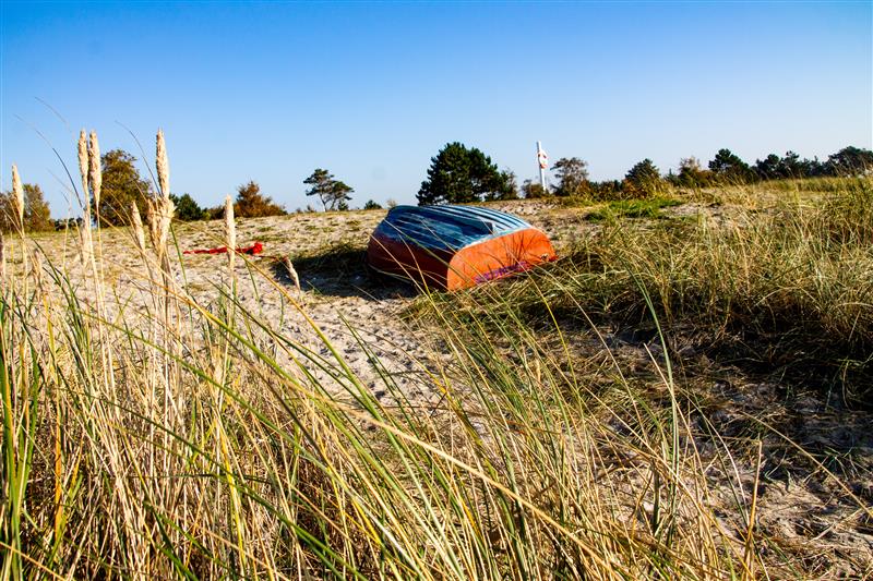 Bootjes op het strand bij Skovmose