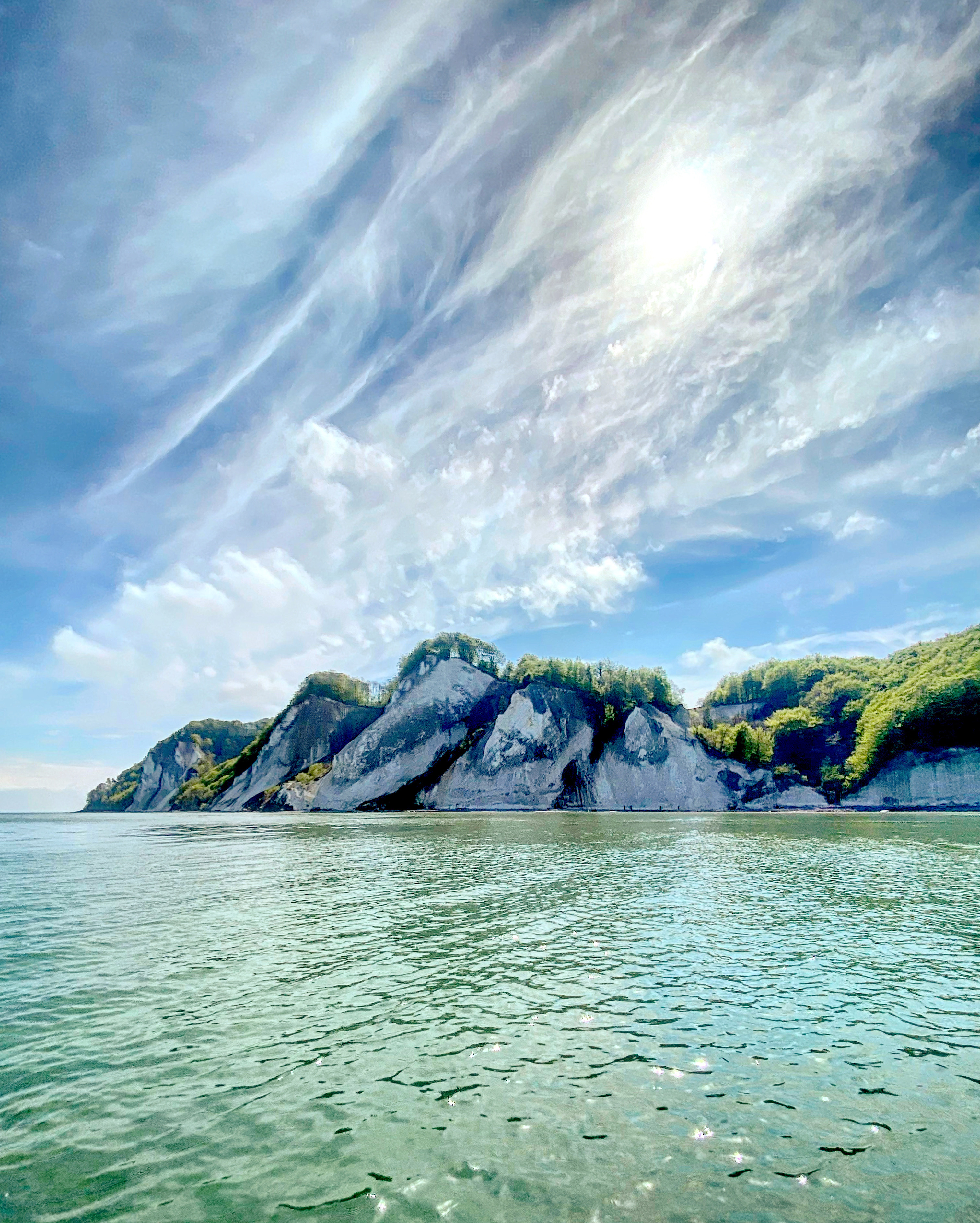 De kliffen van Møn vanaf het water ©Sascha Bendix