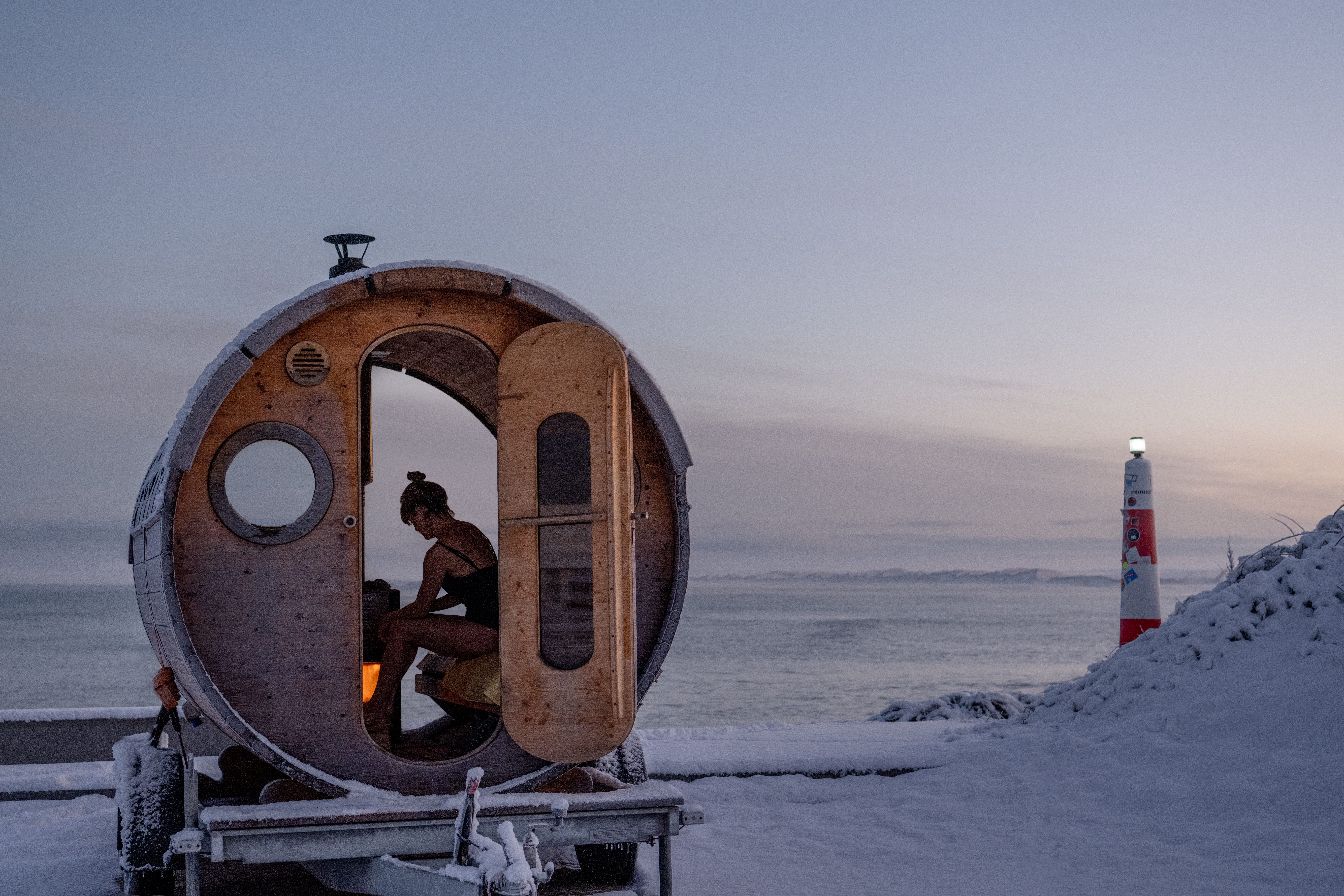 Mobiele sauna aan de kust van Noord-Jutland © Mette Johnsen