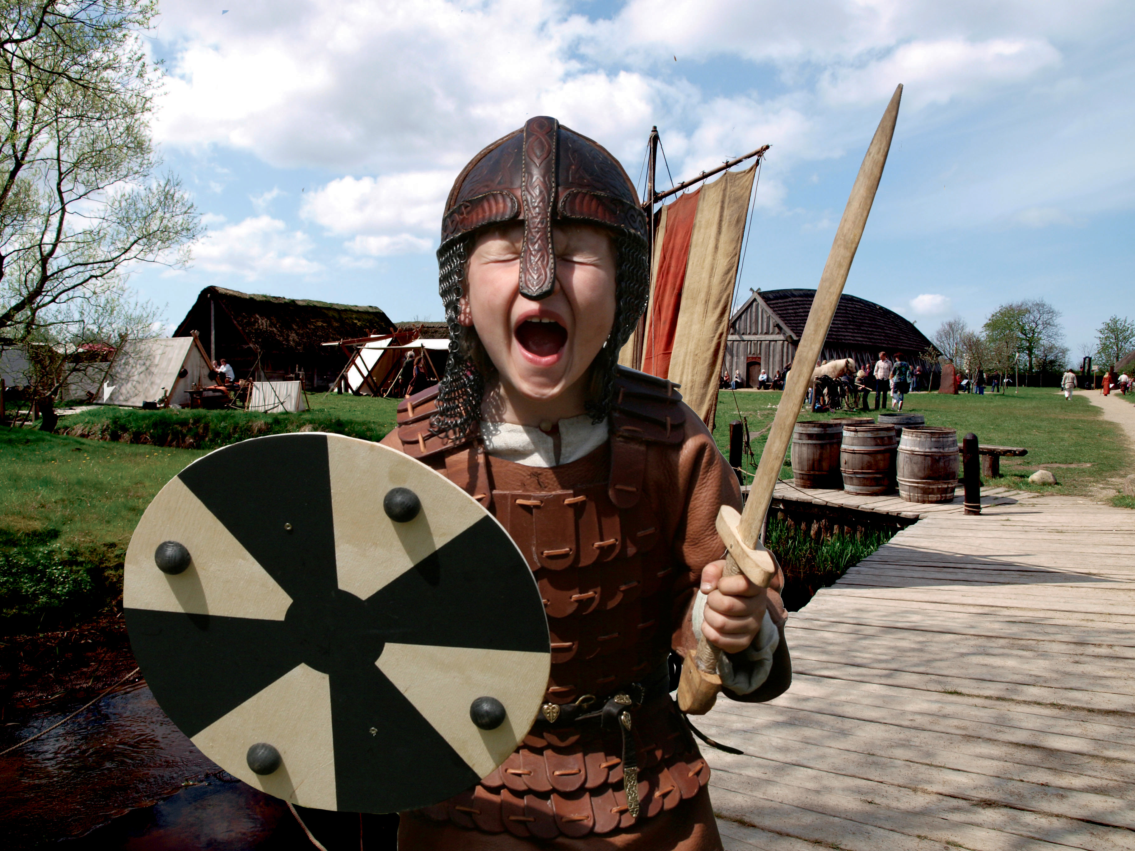 Een "echte" viking in Ribe Vikinge Center