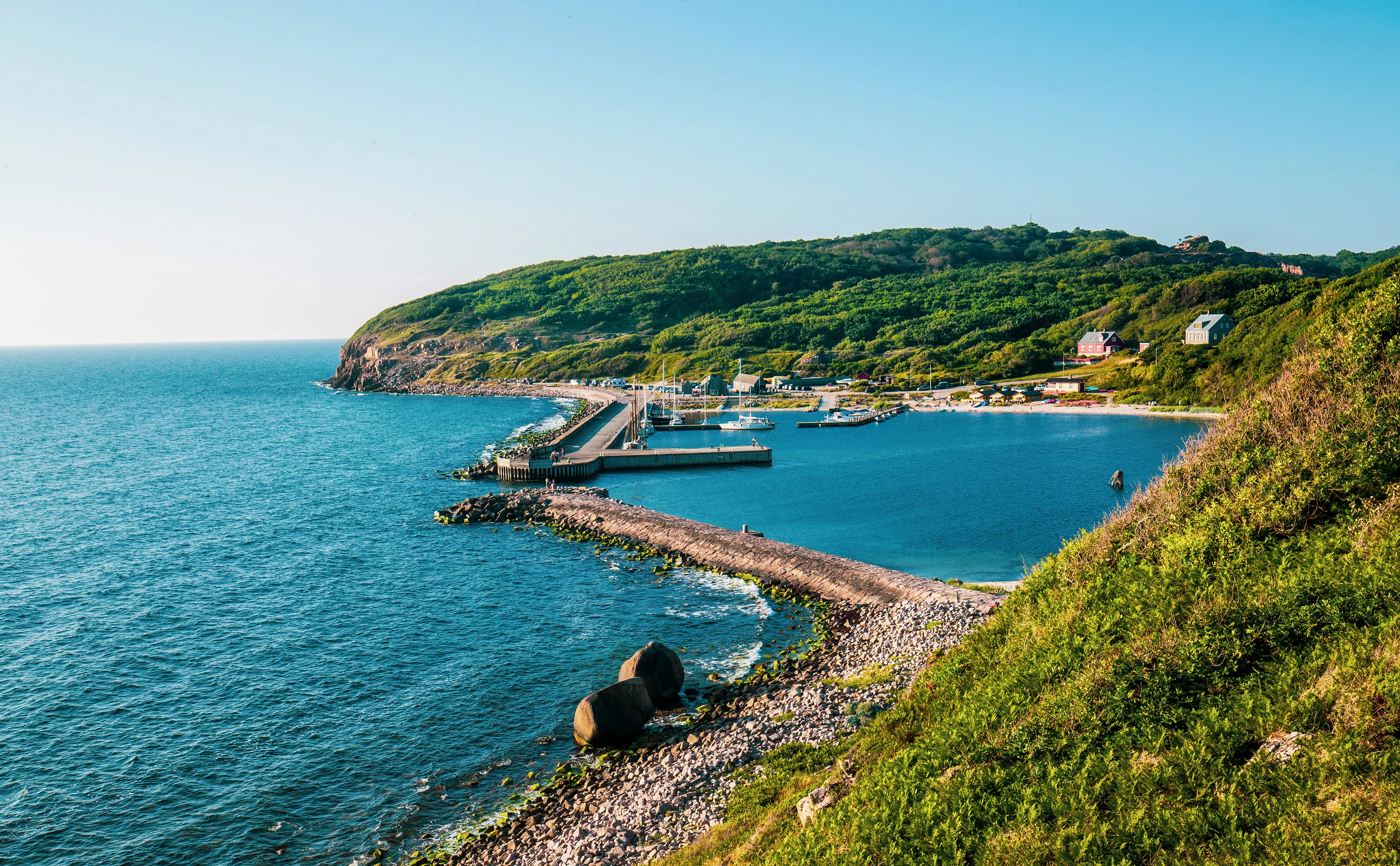 De haven van Hamme op Bornholm
