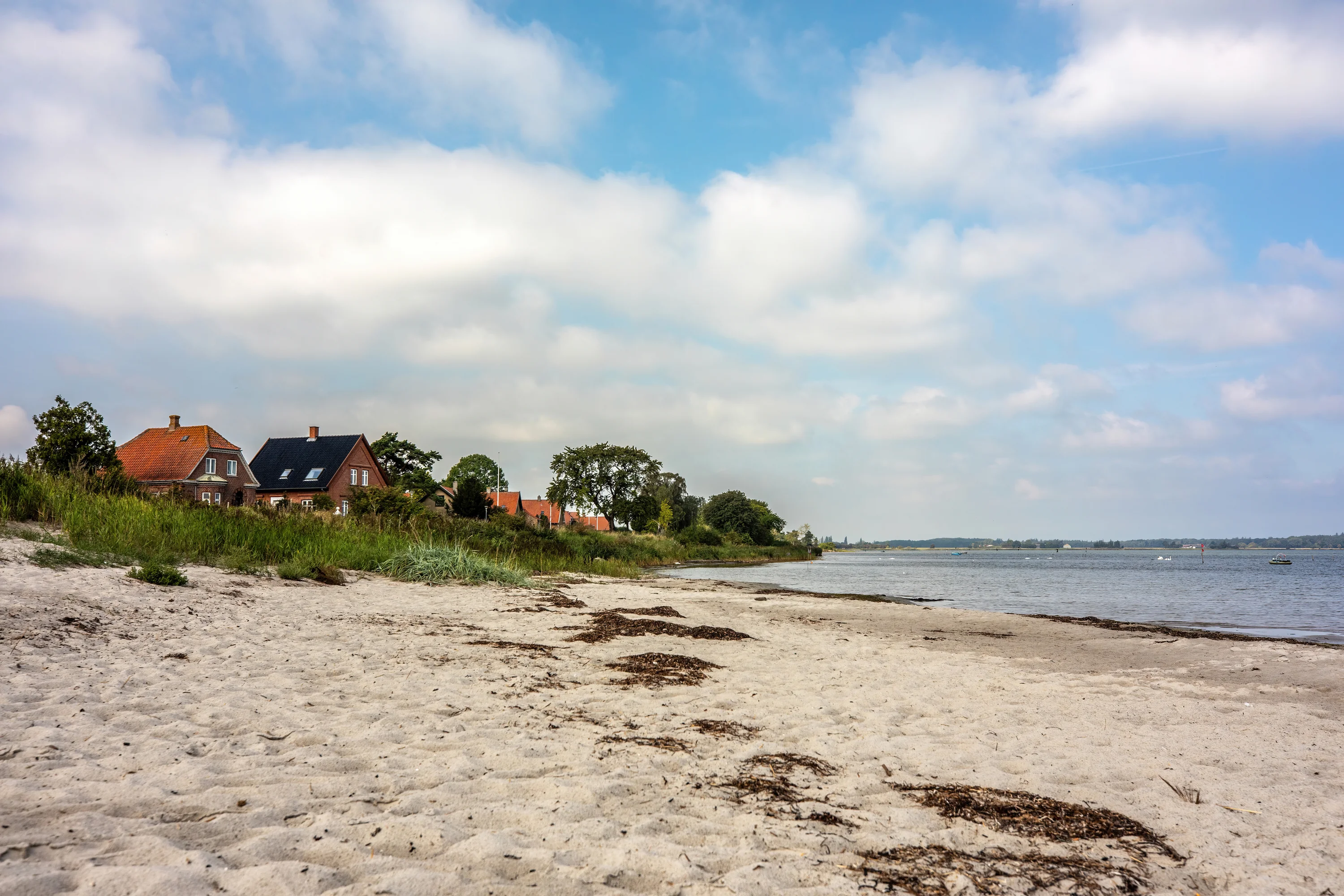 View at Bandholm, northern Lolland, region Zealand in Denmark, in summer