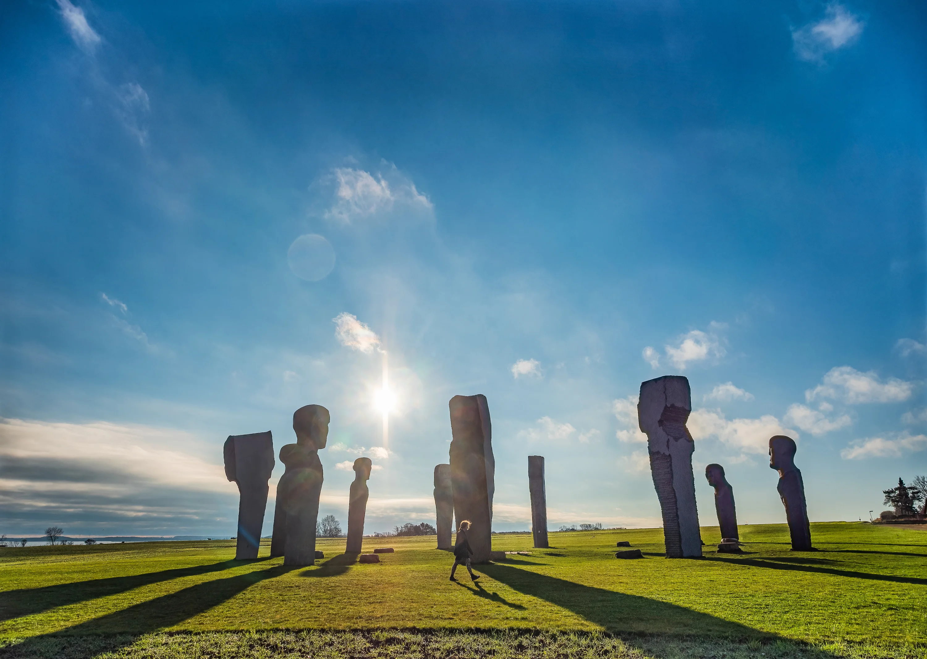 Dodekalitten Stone Statues in a Scenic Coastal Landscape Setting, Lolland Denmark