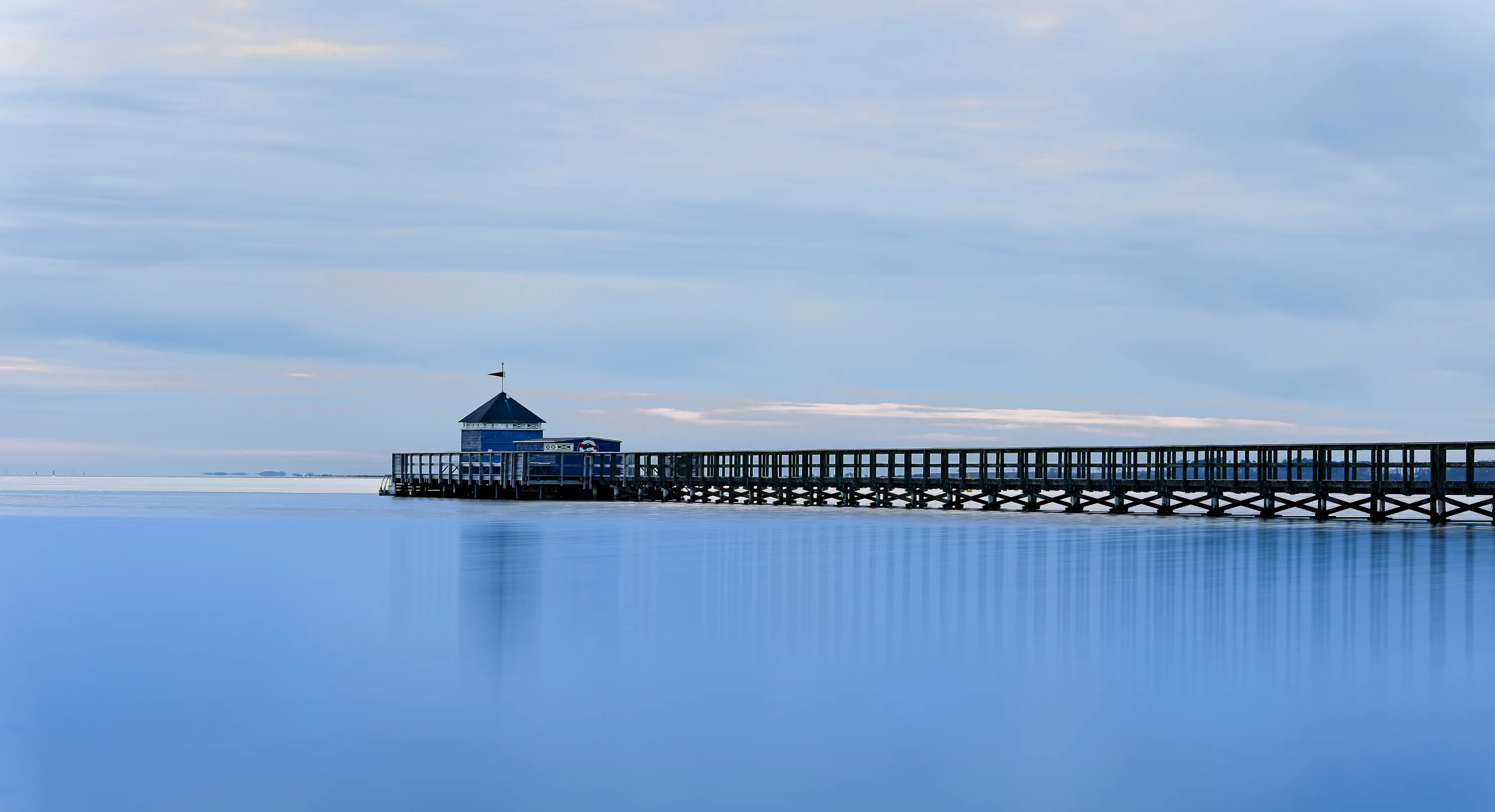 De pier bij Hestehoved Strand in Nakskov