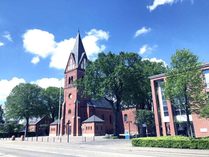 Herning Kirke, midden in het centrum