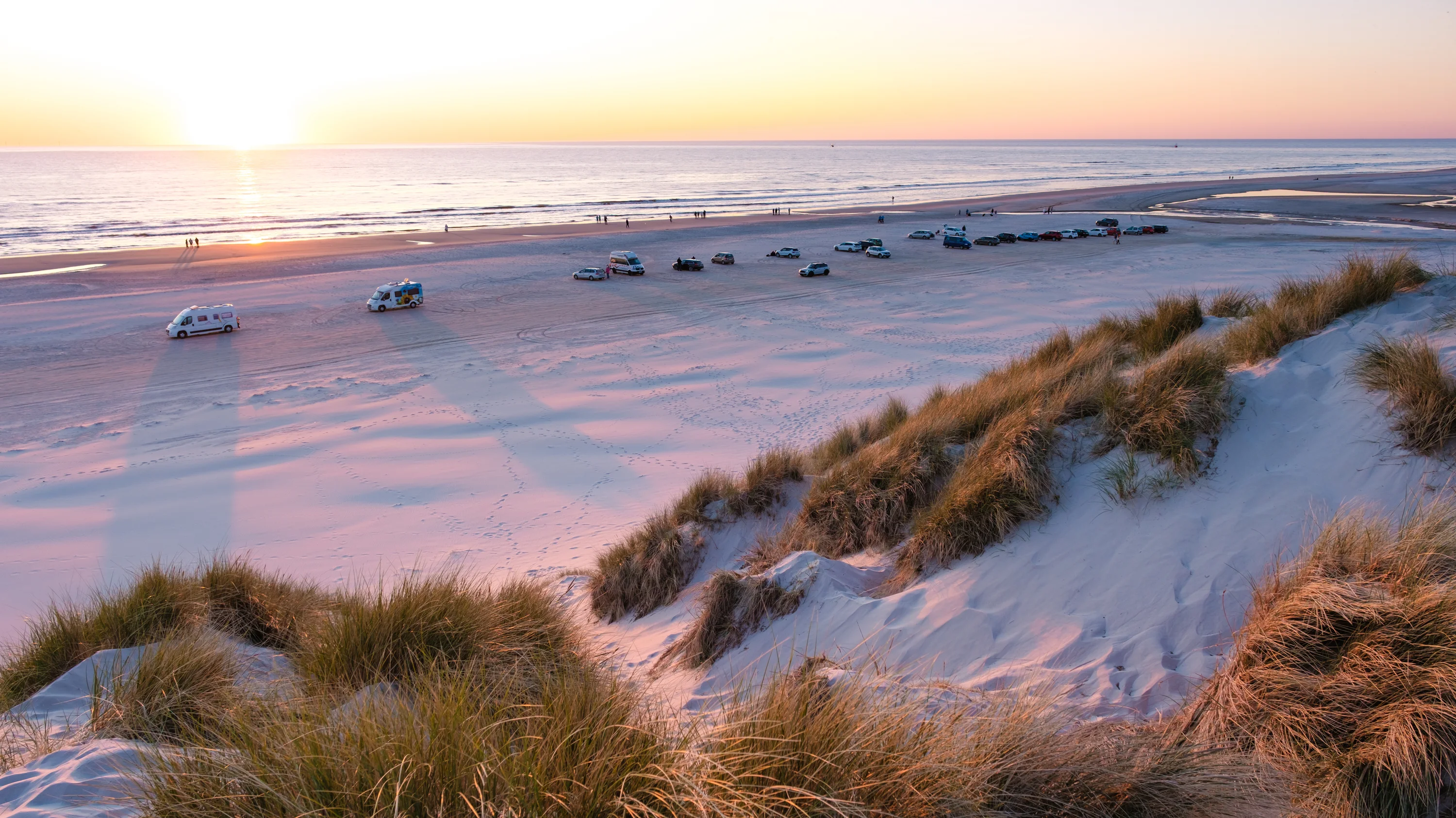 Zonsondergang op het strand bij Blokhus