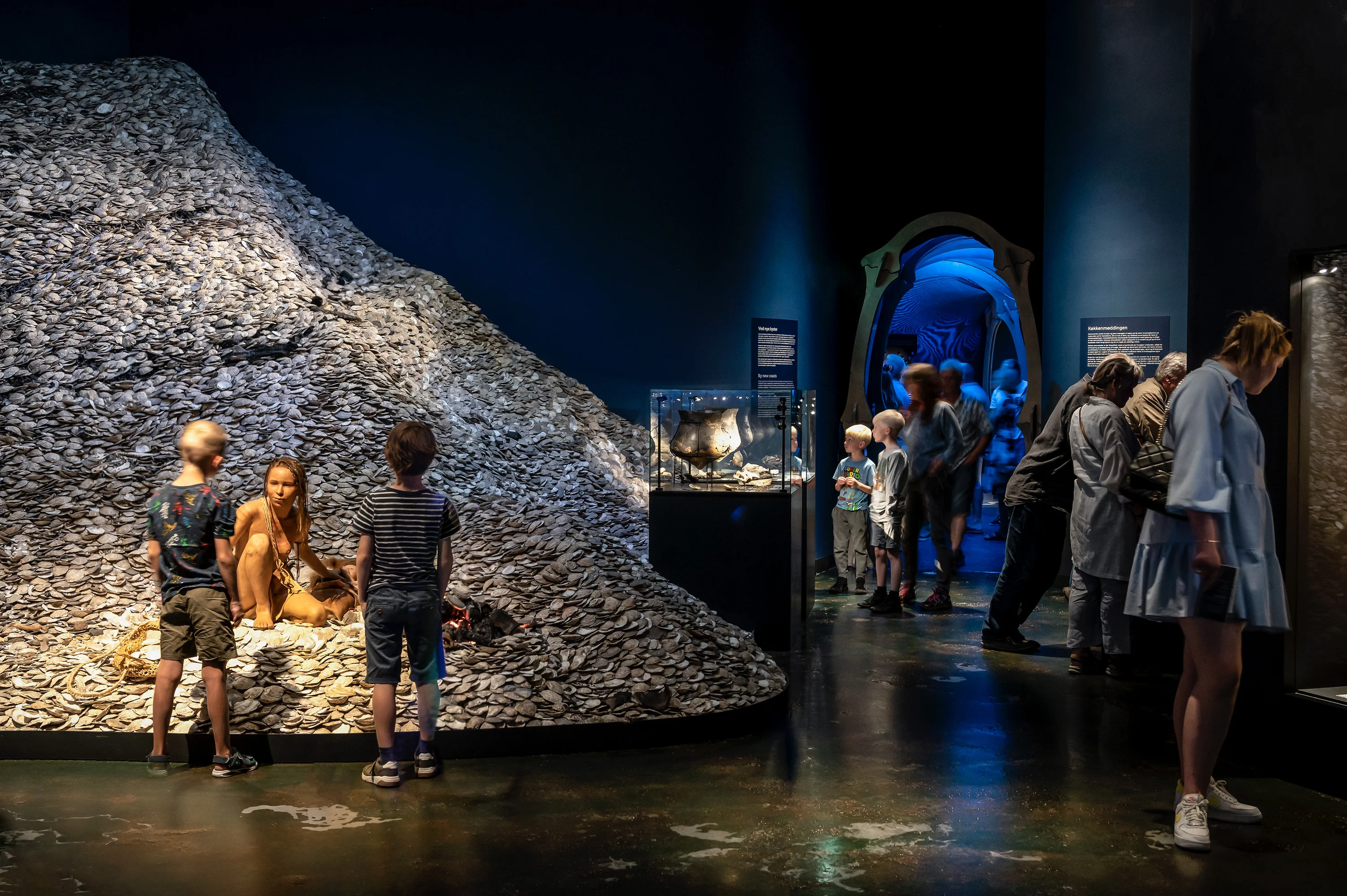 Tentoonsteling over de Steentijd in het Moesgaard Museum in Aarhus