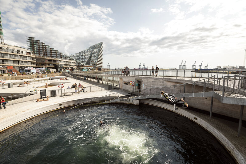 Zwemgedeelte in de haven van Aarhus