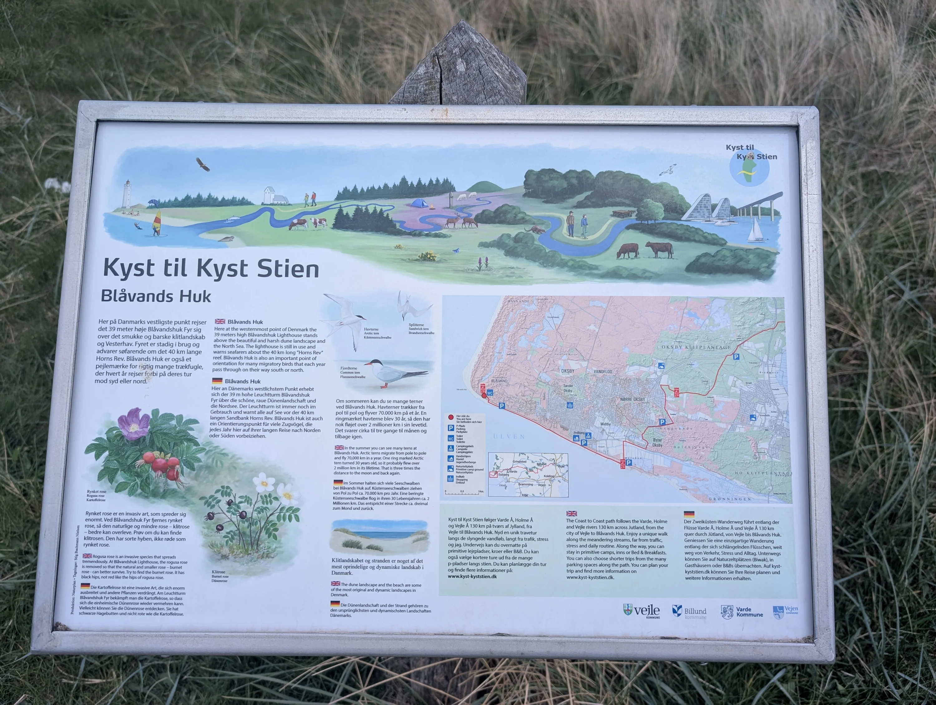 Overzichtskaart van de Kyst til Kyst route