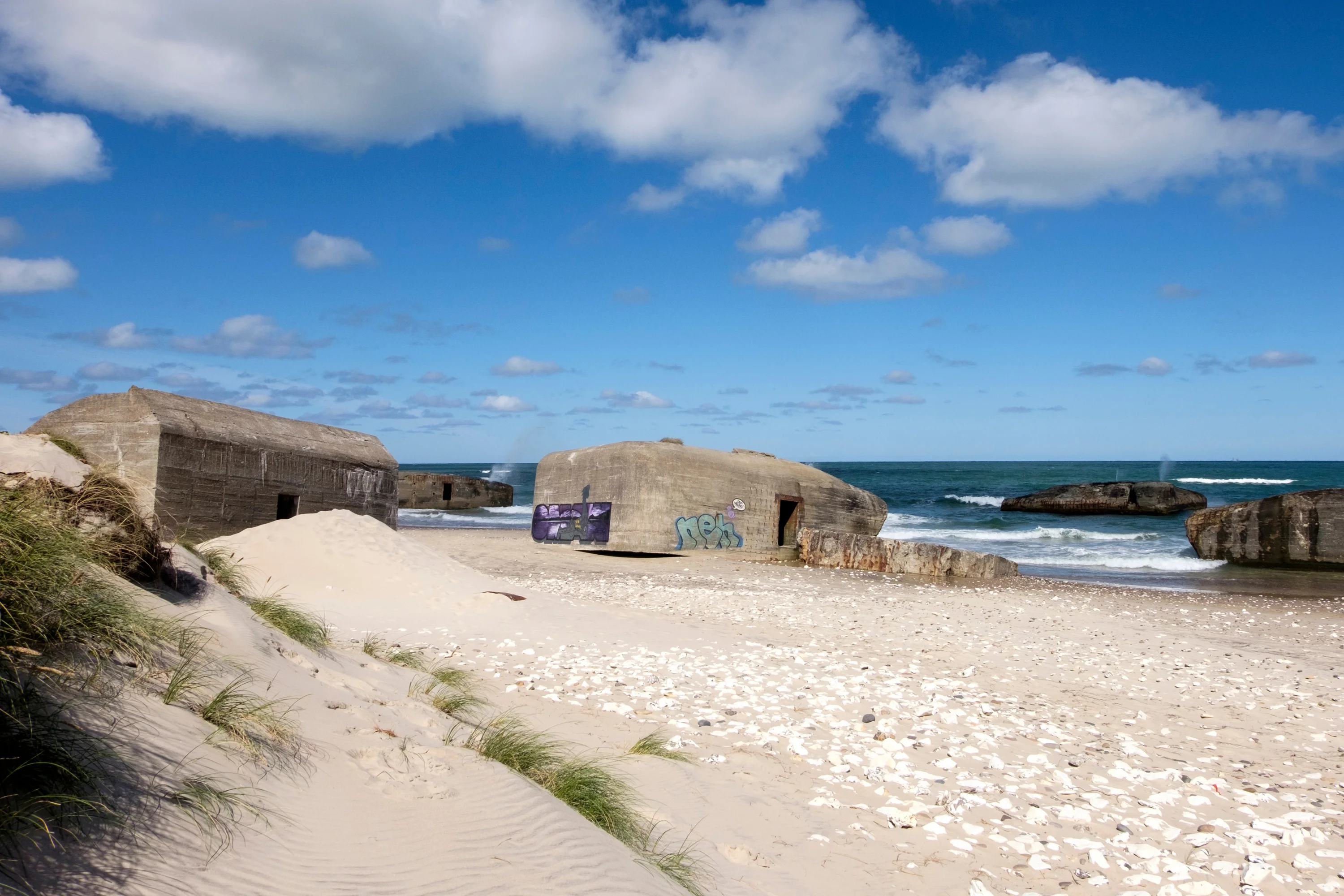 Bunkers op het strand bij Hanstholm